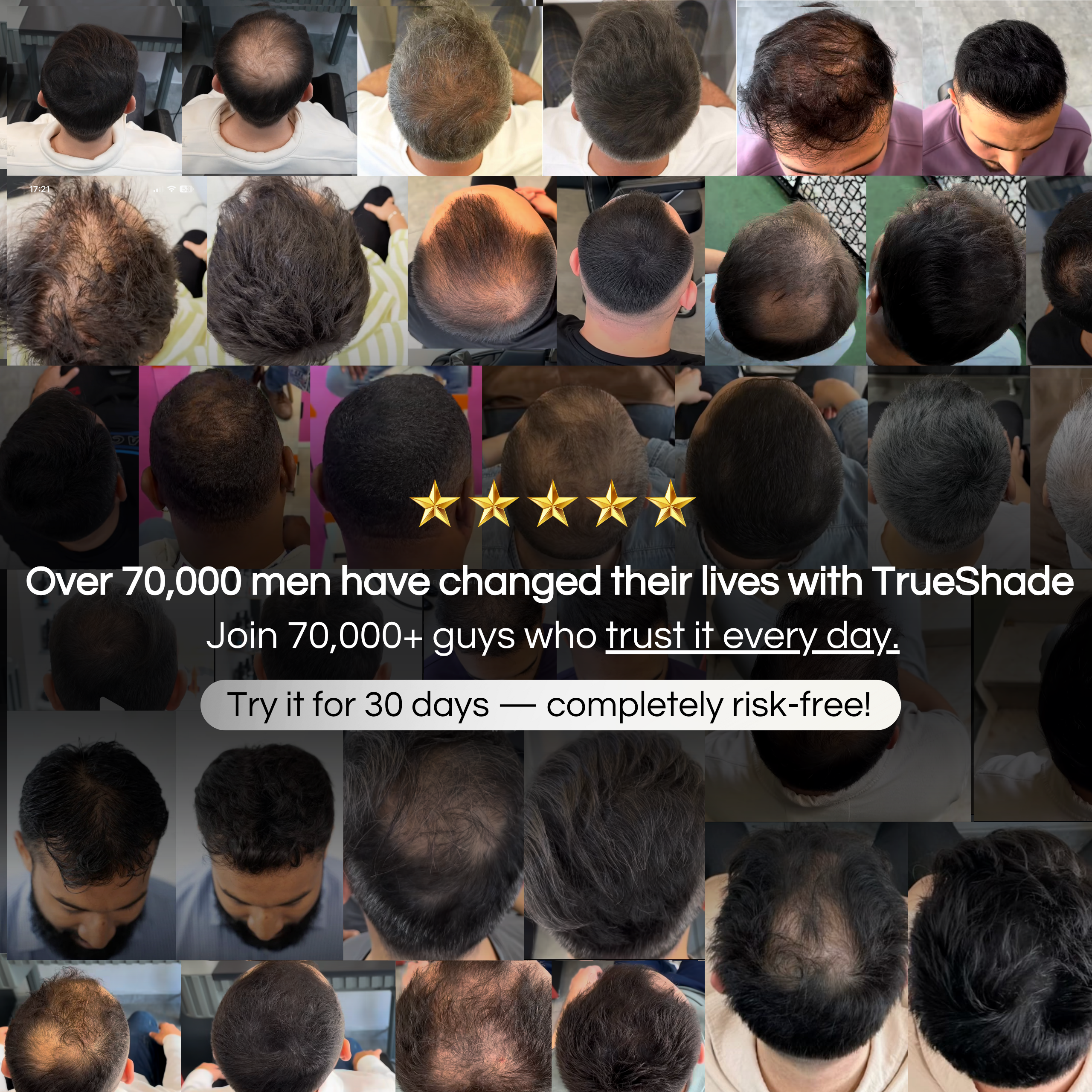 TrueShade® - Covers hair loss for 7 days. Natural and invisible.