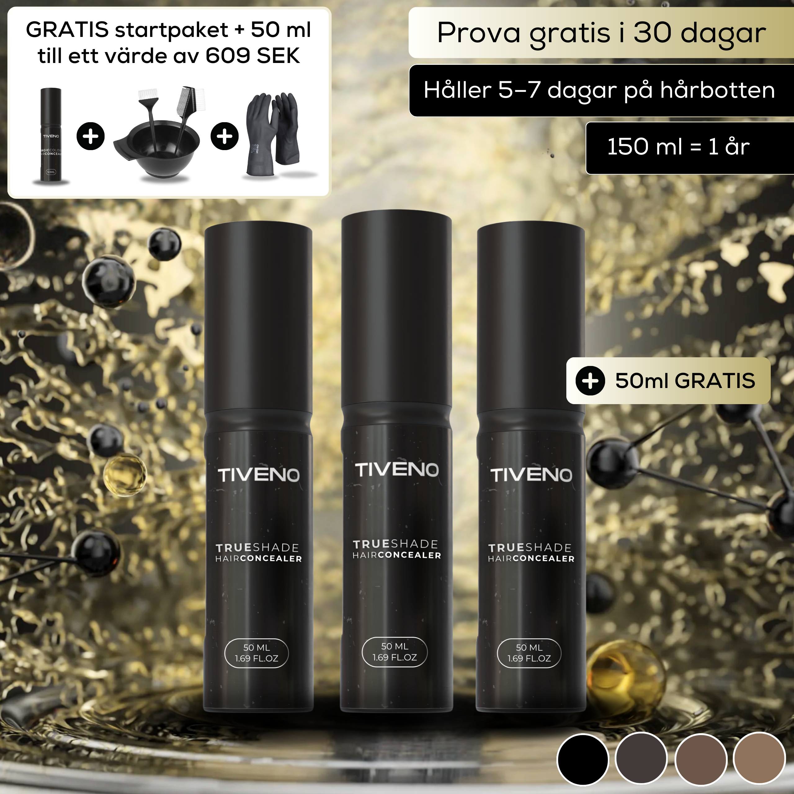 TrueShade™ – Hårfärg för fylligare hår – Håller upp till 7 dagar