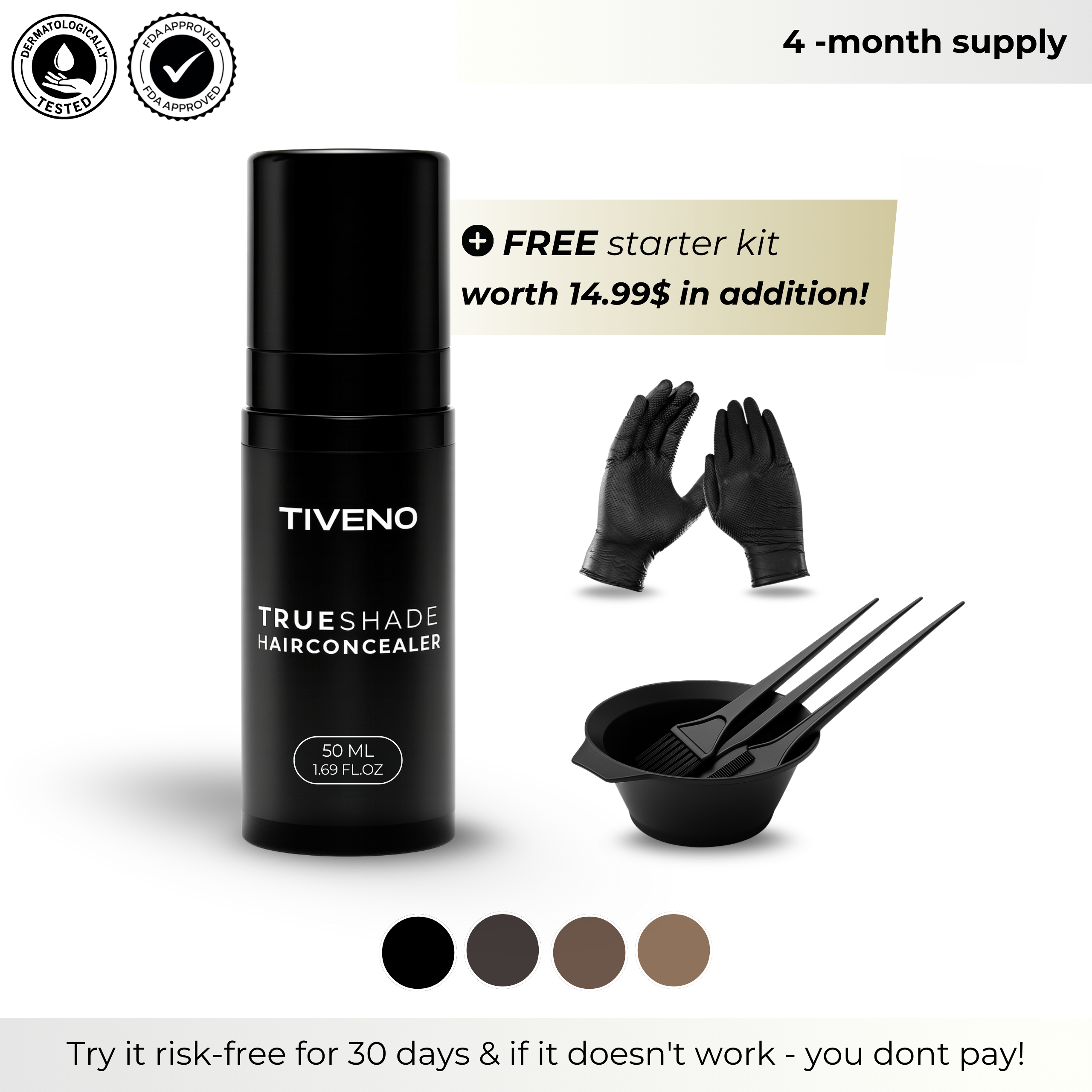 TrueShade™ – for naturally fuller looking hair - lasts for 7 days straight