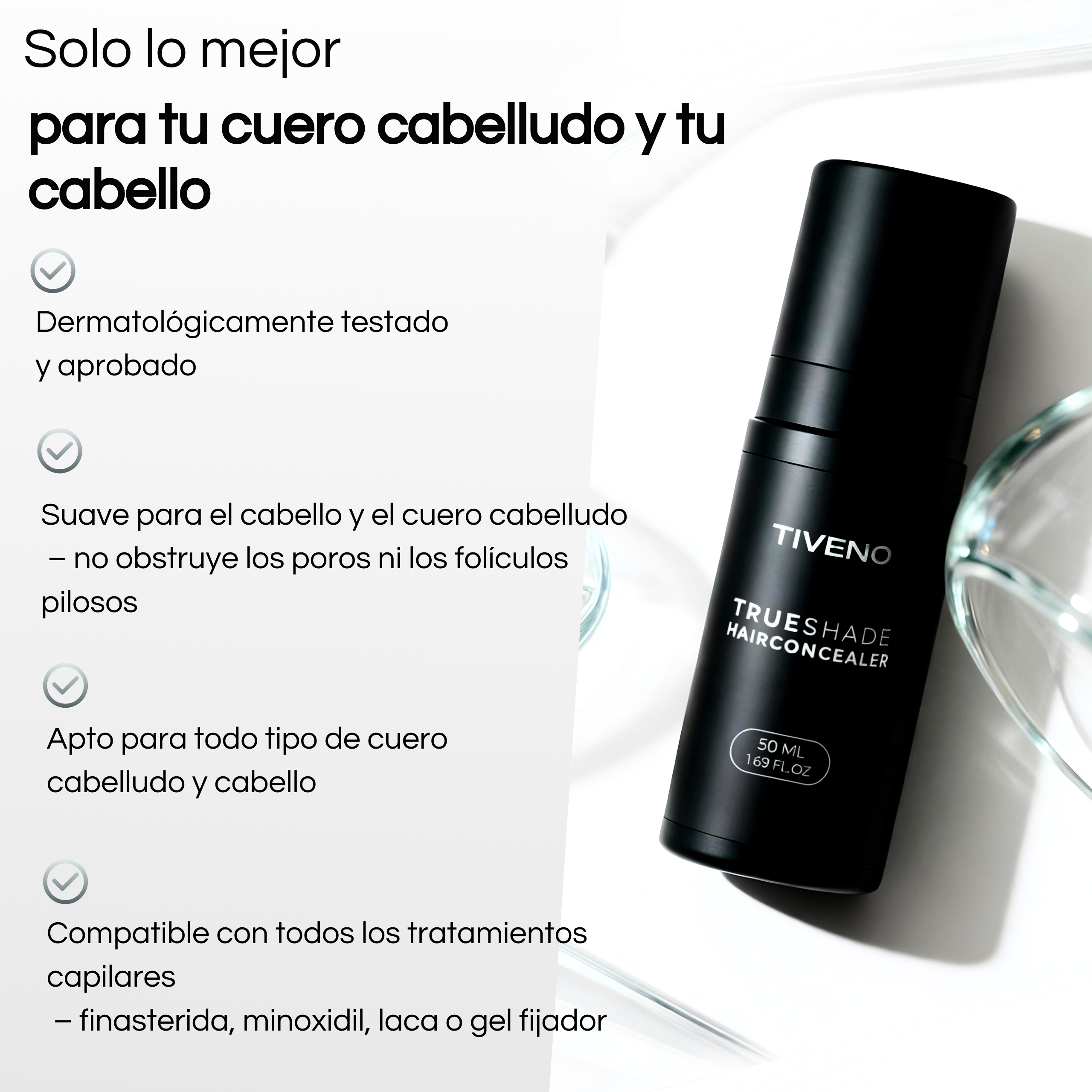 TrueShade™ - Cubre la caída del pelo hasta por 7 días seguidos. Natural y totalmente invisible