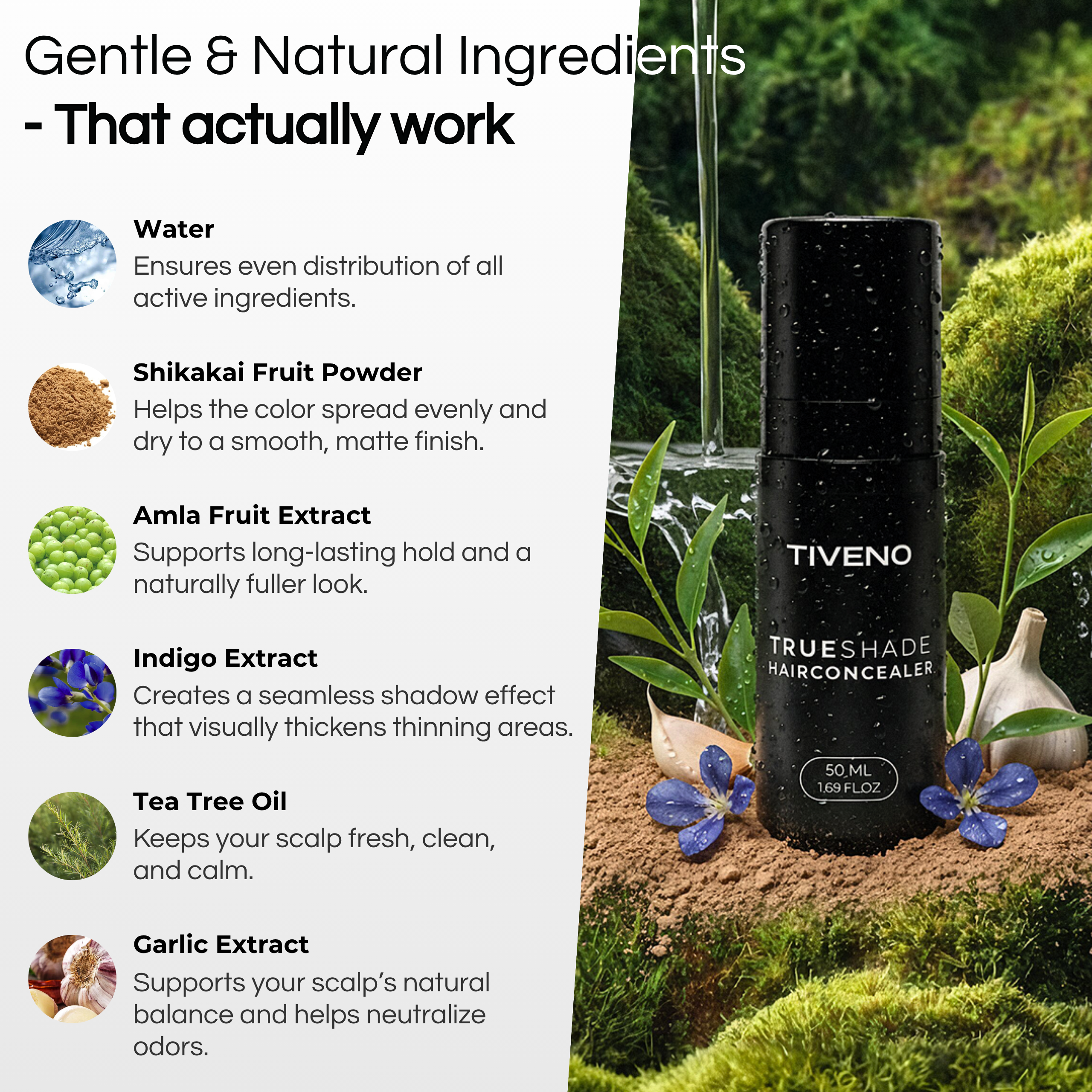 TrueShade® - Covers hair loss for 7 days. Natural and invisible.