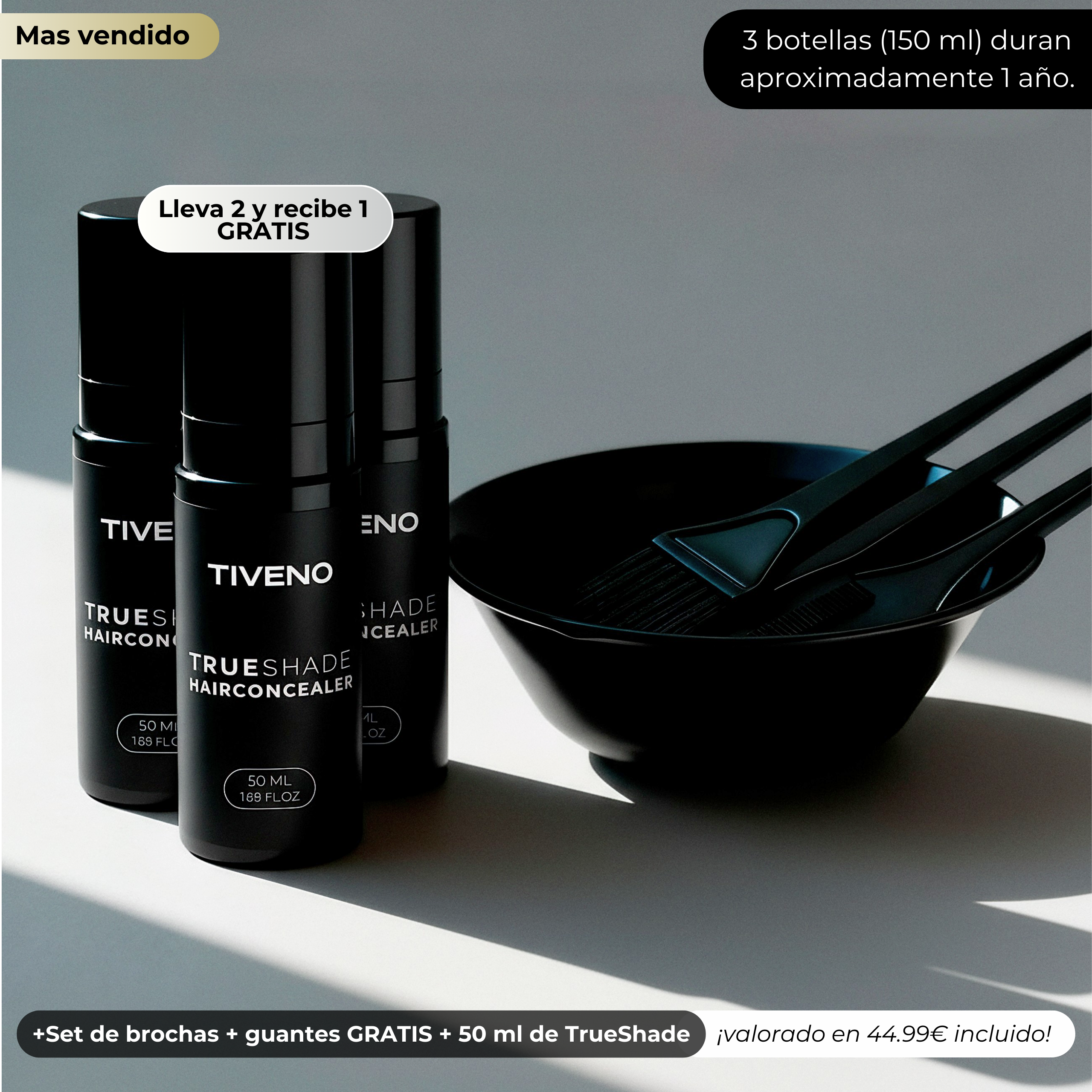 TrueShade™ - Cubre la caída del pelo hasta por 7 días seguidos. Natural y totalmente invisible